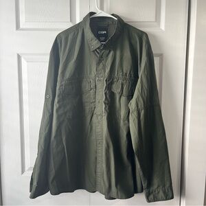 CQR Mens Tactical Fishing Hiking Shirt Size US  2XL  Military Green Long Sleeve